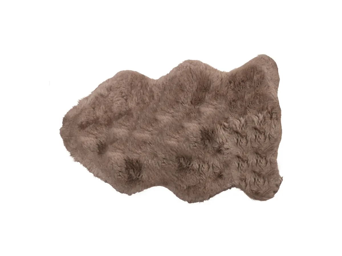 Taupe Icelandic Sheepskin Single Long-Haired Sheep Skin Area Rug, 1-Piece Natural Home Decor Rug, 2'x3' (676685041043), Sheep Skin Area Rugs
