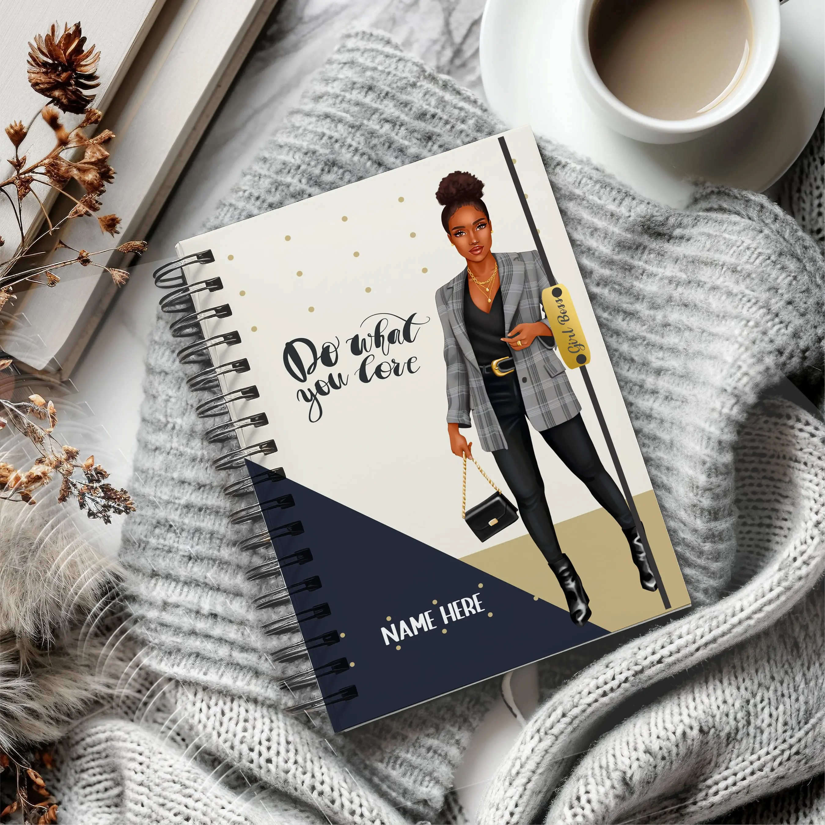 Black Girl Personalized Notebook, Black Owned Business Gift, Lined Black Queen Journal, Custom Name Hardcover Notebook, Black Girl Magic Bullet Journal
