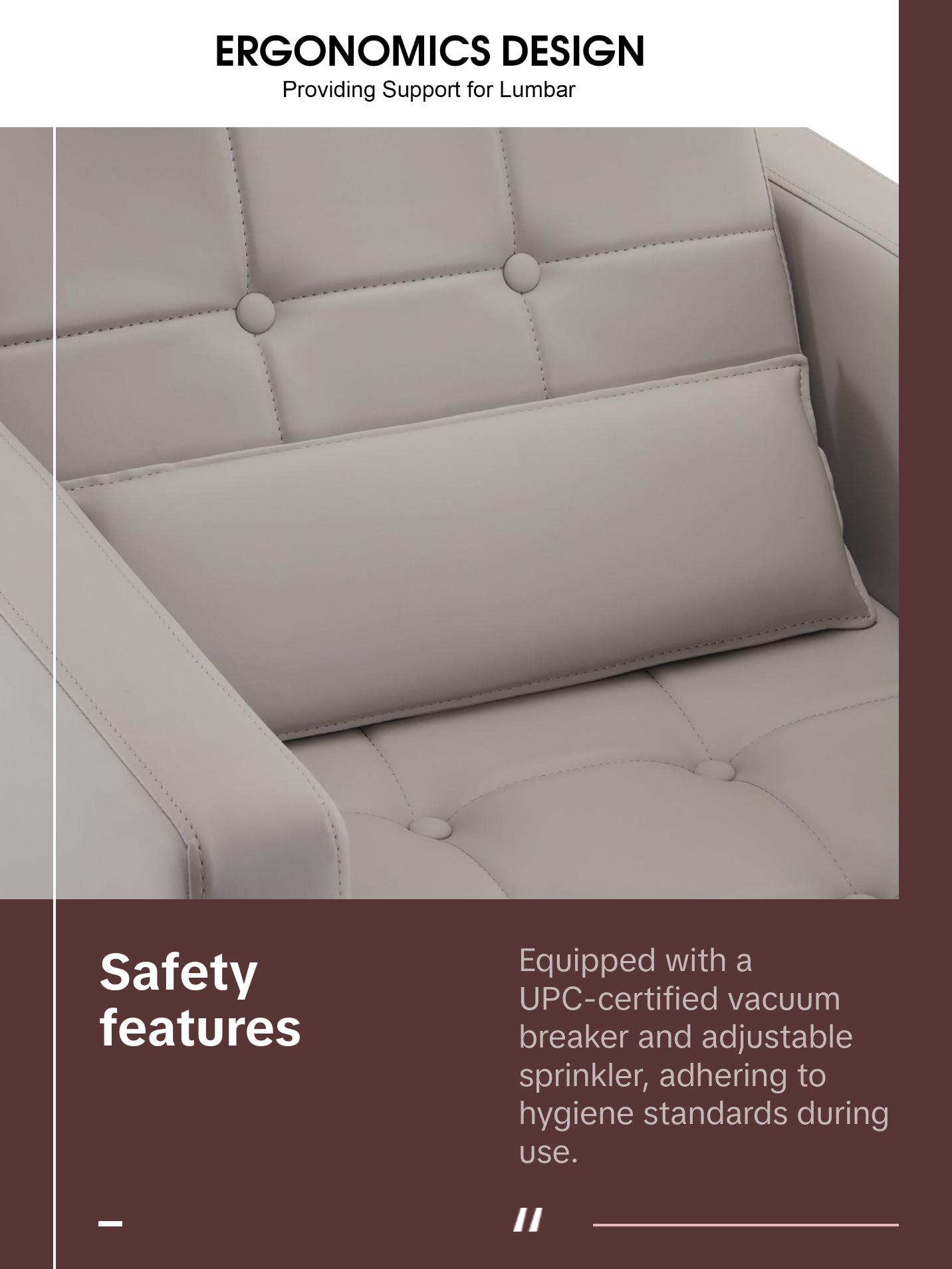 BarberPub Shampoo Chair with Backwash Ceramic shampoo Bowl Unit Station 9309