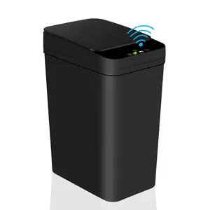 Bathroom Touchless Trash Can 2.2 Gallon Smart Automatic Motion Sensor Rubbish Can with Lid Electric Narrow Small Garbage Bin for Kitchen, Office, Living Room, Toilet, Bedroom, RV Plastic Bucket