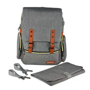 Diaper Backpack- Large Diaper Bag with Insulated Pockets, Changing Pad and Stroller Straps