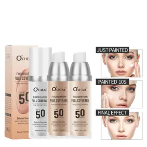 Temperature-Responsive Foundation Liquid, Moisturizing Concealer, Long-Lasting, Non-Shedding, Brightening, Three-Tone Concealer, Foundation