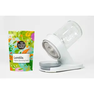 Starter Bundle: Lentils Sprouting Seeds (1lb) + Sprouter – Microgreens Grow Kit from The Sprouting Company