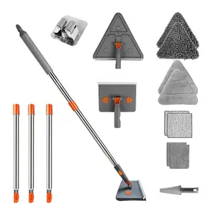 2 In 1 Wall & Baseboard Mop Extendable Long Handle Squeegee Cleaning Tool-5161