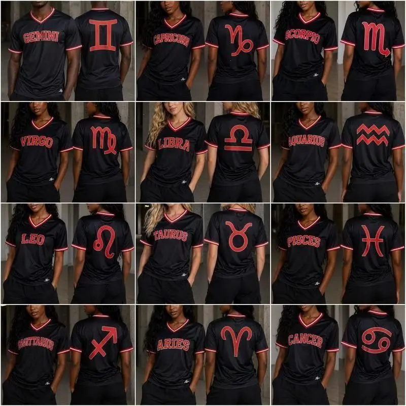 2026 Zodiac Jersey, Astrology Breathable Athletic Jersey, Front & Back Summer Design Sports Clothing Sports Wear Set