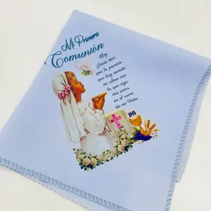 12pcs Disposable Screen Printed Table Napkins Set, Religious Decorative Napkins with Inspirational Text, Festive First Communion Party Supplies