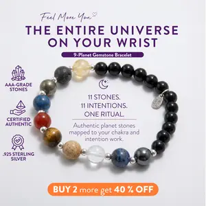 TINY RiTUALS 9-Planet Gemstone Energy Semiprecious Stone Bracelet, Jewelry Accessory
