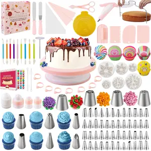 complete cake decorating set piping tips icing nozzles pastry tools baking supplies frosting icing piping bags cake cookie cupcake russian piping tips fondant tools cupcake liners cake smoother couplers