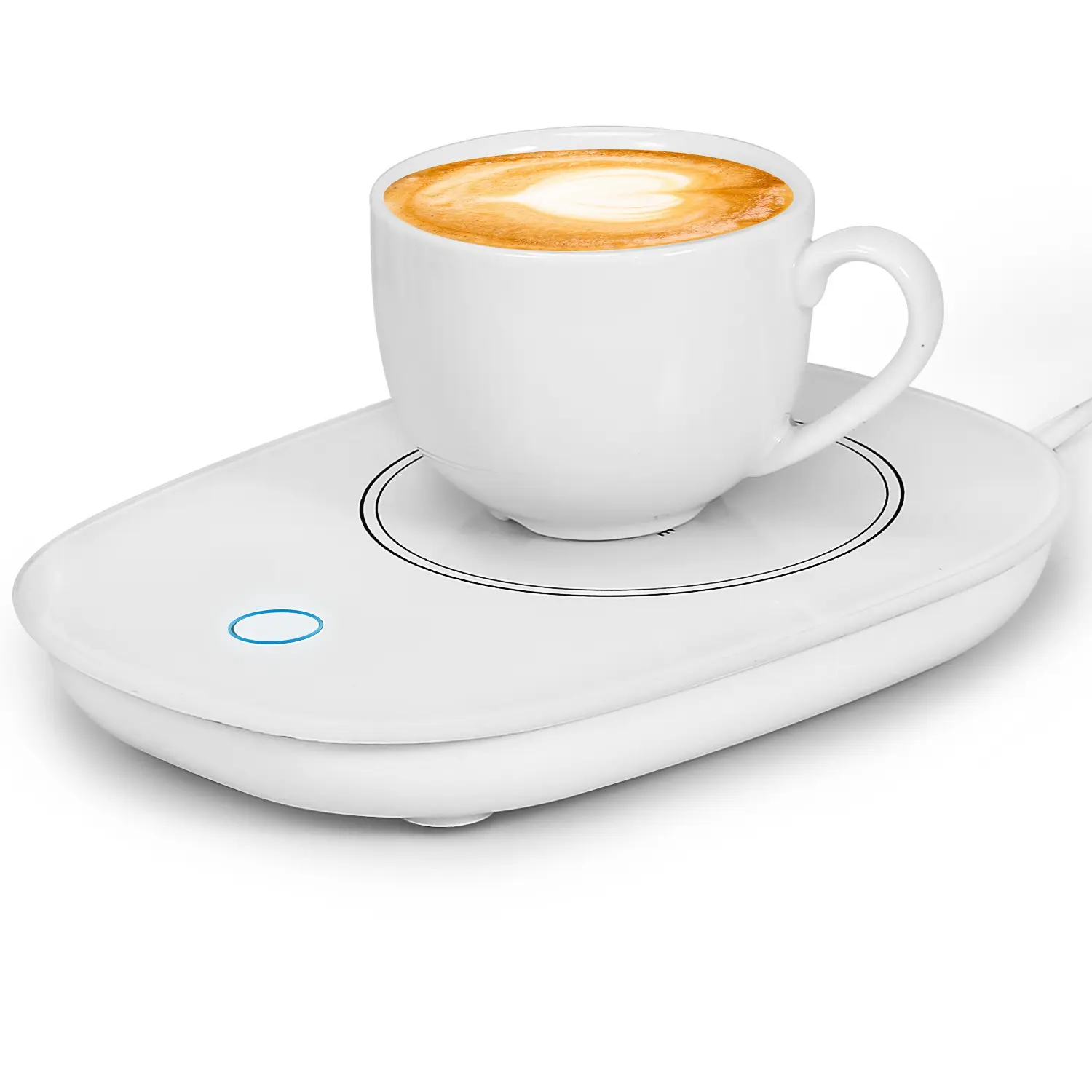 Electric Coffee Mug Warmer - 16W Power, Auto Shut-Off, ABS+Glass Construction, Compact Desk Beverage Heating Pad for Coffee Lovers, Home Office Use, Ideal Gift