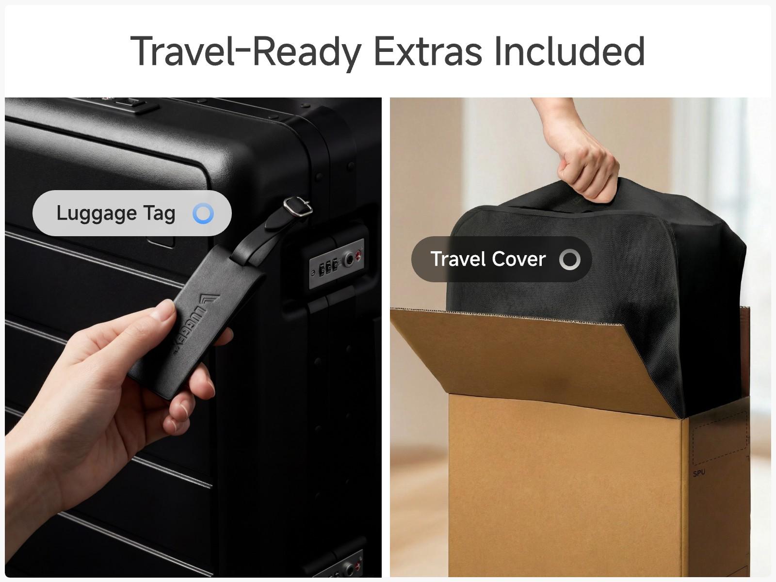 LUGGEX 21 Inch Zipperless Carry On Luggage, Front Opening Compartment Suitcase with Spinner Wheels, TSA Locks, Airline Approved for Business Travel