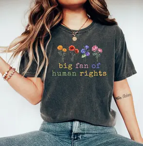 Big Fan Of Human Rights Minimalist Tee, No Human Is Illegal, Radicalized By Basic Decency Shirt, Make America Kind Again, Practice Empathy T-Shirt