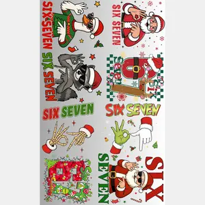 KIDS Christmas 6-7 DTF Gang Sheet 22x36" Festive Santa Raccoon Duck Design for T-Shirts Hoodies & Gifts