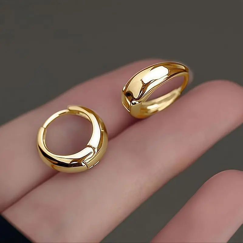 Elegant 925 sterling silver circular ladies' earrings, hypoallergenic and simple fashionable casual wear ladies' earrings, Valentine's Day and Mother's Day ladies' jewelry gifts