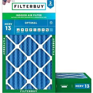 Filterbuy 18x30x4 Air Filter (2-Pack), Pleated MERV 13 Optimal Defense HVAC AC Furnace Air Filters (Actual Size: 17.50 x 29.50 x 3.75 Inches)