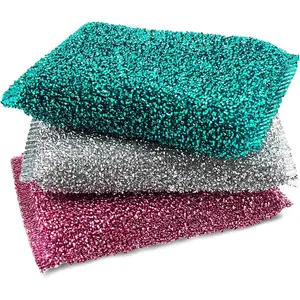 Dish Sponges for Kitchen (3 Pcs) Non-Scratch Scrub Sponges for Dishes, Pots, Pans, Glass, Stainless Steel & Nonstick Cookware-Odor-Resistant, Quick-Dry, Flexible, Durable &  Cleaning Scrubbers