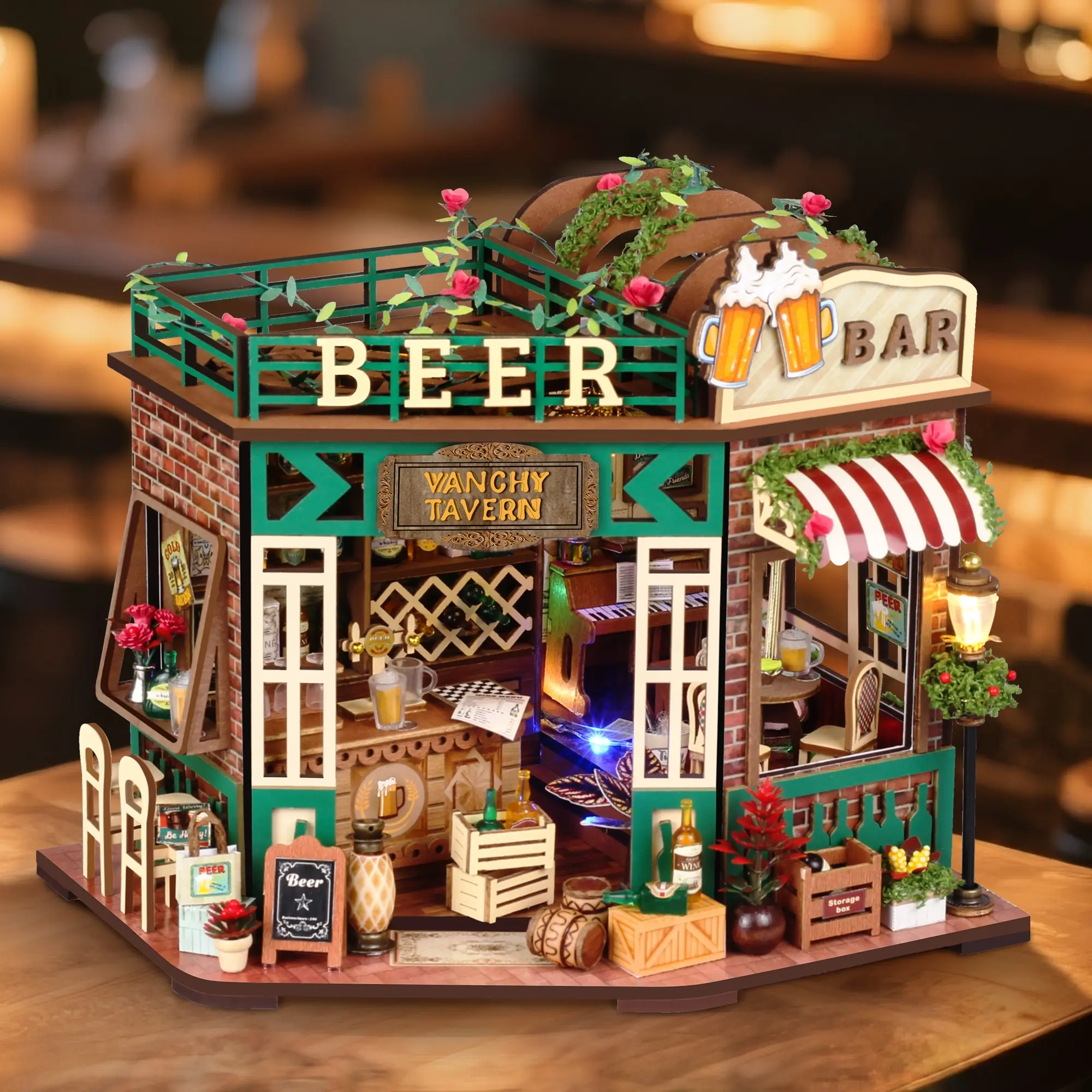 DIY Miniature House Model Kit, Handmade Micro Scene Assembly Set, Creative Gift for Ages 14+, Includes English Color Box Packaging Manual