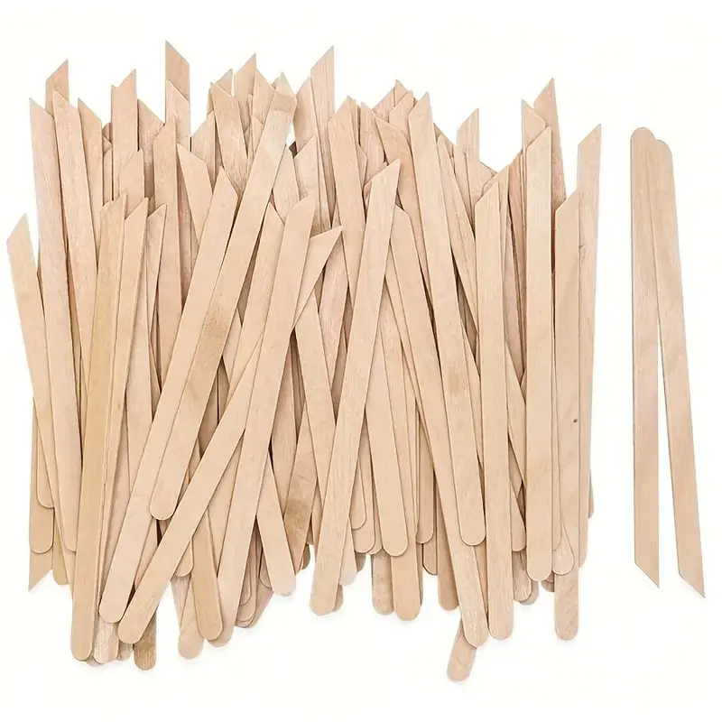 Wooden Eyebrow Wax Sticks, 100/200 Pieces, Betula Species, Ideal for Hair Removal & Beauty Salons, Travel Essential Tool, Body Care
