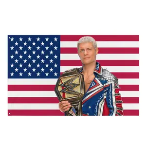 Cody Rhodes WWE American Flag 3x5Ft Tapestry – WrestleMania 42 (2026) Edition, American Nightmare Wall Hanging Banner for Man Cave, College Dorm Room & Outdoor Decor, Durable Fabric with 4 Brass Grommets, Perfect Gift for WWE Fans