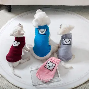 Panda Pattern Pet Sweater, Warm High Neck Knitwear for Cats & Dogs, Fall Winter Clothing for Small Pets, Universal Fit for Puppies & Kittens