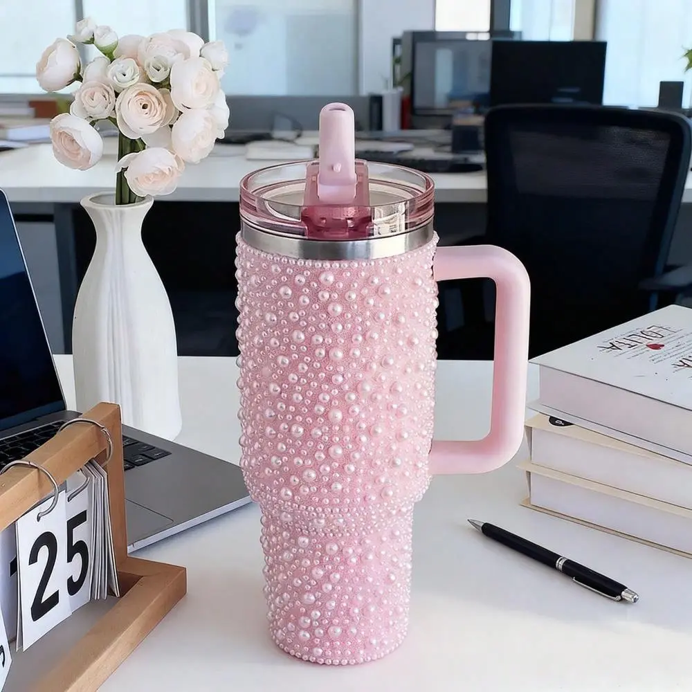 40oz Stainless Steel Leak-Proof Aluminum Vacuum Flask - Pearl Diamond Design, 6-12H Thermal Insulation, 24H Cold Stays Longer, Car Cupholder Fit, Portable Light Tumbler, Multi-Color Sports Travel Essential, Festival Gift, Flasks, Light Tumbler Vacuum Flas