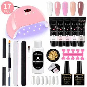 17PCS Poly Gel Nail Kit – Complete DIY Nail Extension Set with UV Lamp for Salon-Quality Nails at Home