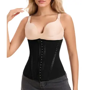 Waist  Mesh Trainer Strapless for Women-Faja Colombian Girdle Hourglass -Steel Boned Corset Shapewear Tummy  Waist Body Shaper with Extended Button