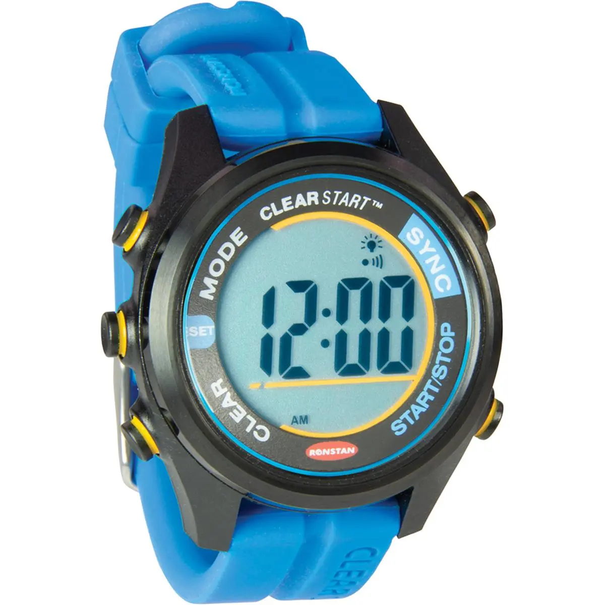 Unisex Ronstan ClearStart 40mm Sailing Racing Watch - Round Dial, Blue Silicone Band, Shock Resistant, Luminous Display, 5 ATM Water Resistant, Synchronisation Function, With Alarm, World Sailing 5,4,1,0 Ratings, Blue-Accented Digital Watch