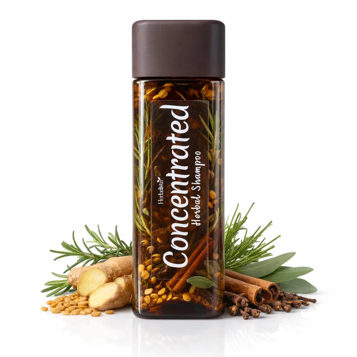 Herbalista Concentrated Herbal Shampoo - 500ml (16.9 fl oz) Haircare Cleanser with Rosemary, Horsetail, Ginger, Cinnamon, Fenugreek, Eucalyptus - 100% Natural Small Batch Nourishing Formula - Up to 2x More Uses, Cleansing, Scalp Care