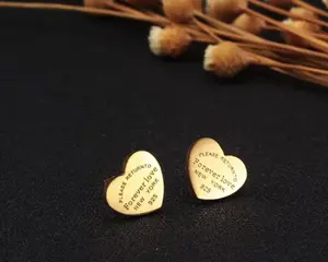 E275- Stainless Steel Gold Heart Earrings!