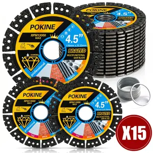 15PCS/9 PCS/3 PCS 4.5"(115 * 22.23mm) Glass Cutting Disc for Angle Grinder, Rock Slab Grinding Disc Diamond Cutter Saw Blade, Ultra-Thin Cutting Grinding for Marble Granite Porcelain Tile Glass