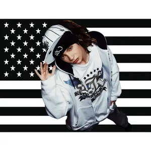 Tom Kaulitz Tokio Hotel Black American Flag Tapestry, Iconic Emo Rock Star Wall Hanging for Bedroom, Living Room, College Dorm & Emo Fan Cave