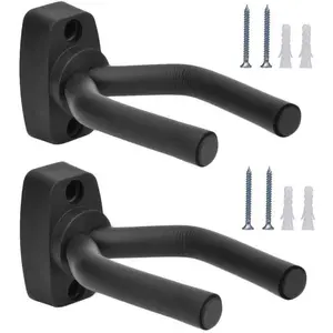 Guitar Wall Hanger Stands Ukulele Wall Mount 2 Pack Violin Hook Keep Holder Display Rack Bracket for  Guitar Bass Accessories Easy To Install