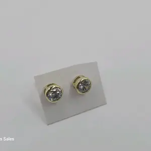 EARRINGS stud (S) style gold-plated clear stone gold-plated