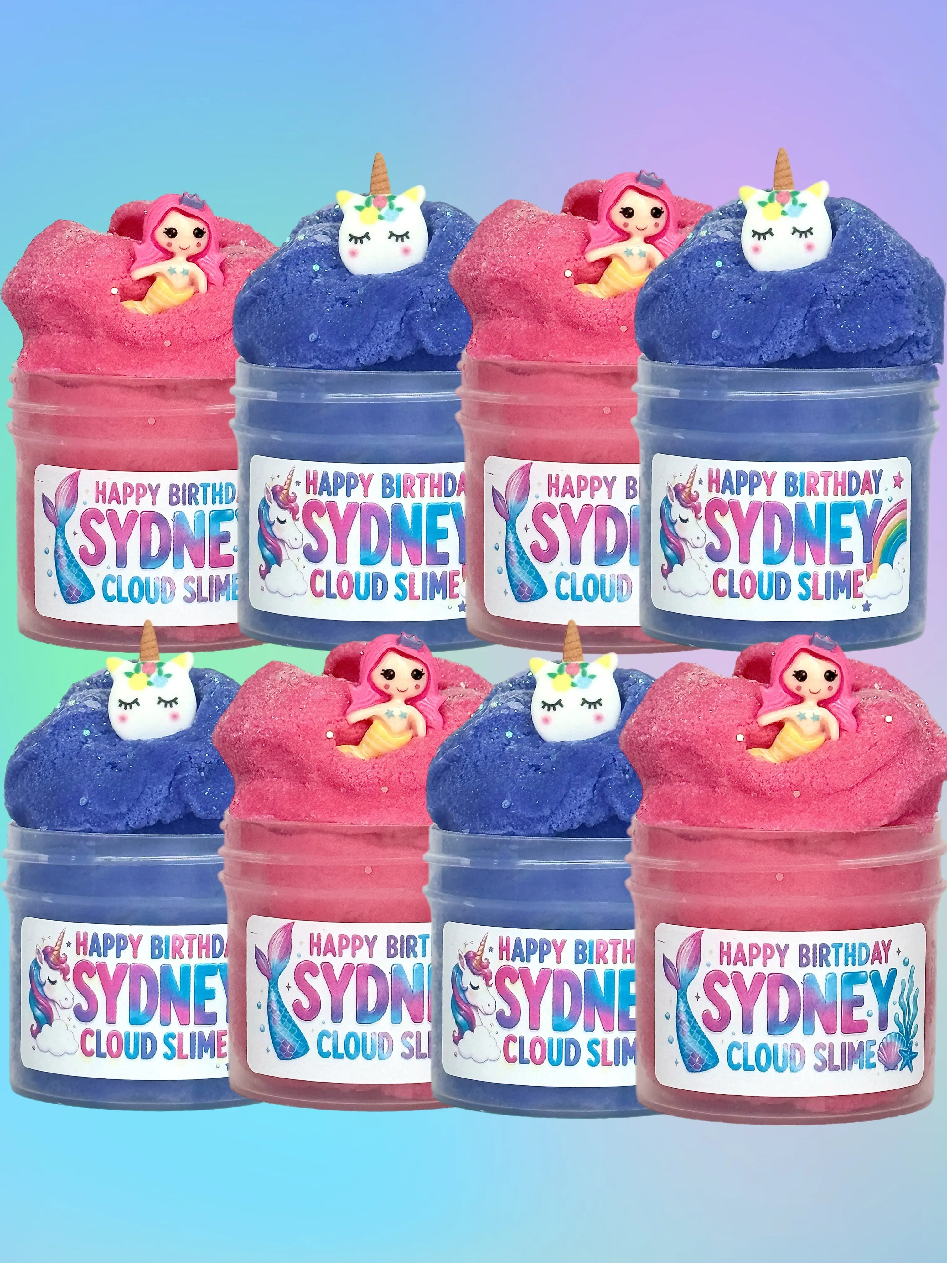 Personalized Mermaid & Unicorn Slime Party Favors | Custom Birthday Slime | Kids Birthday Party Favors