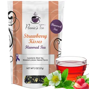 Pennie's Tea Strawberry Kisses Signature Blend Loose Black Tea - Beverage