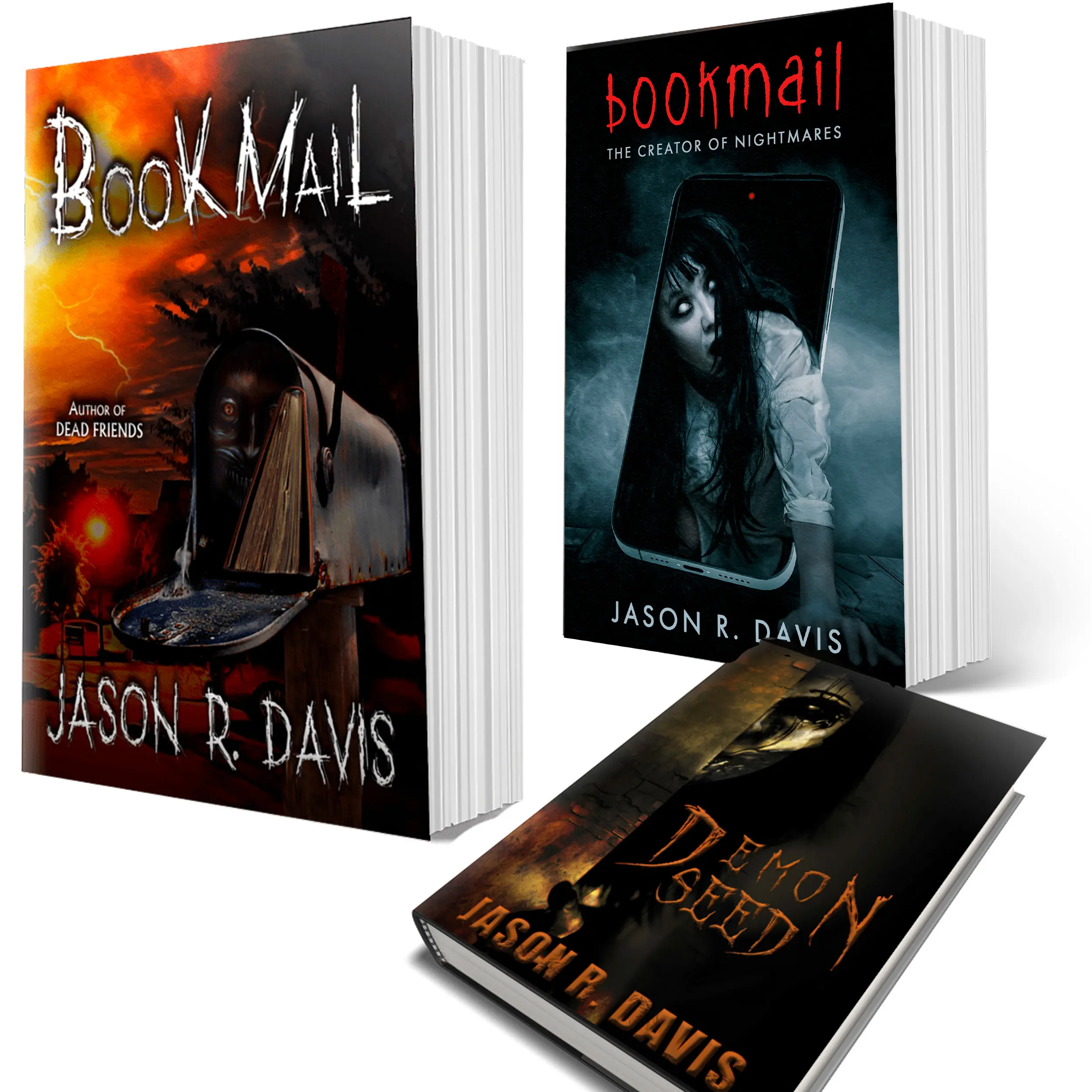 3 Book Horror Haul  - 3 signed horror books by Jason R Davis shopping fiction Halloween Novel