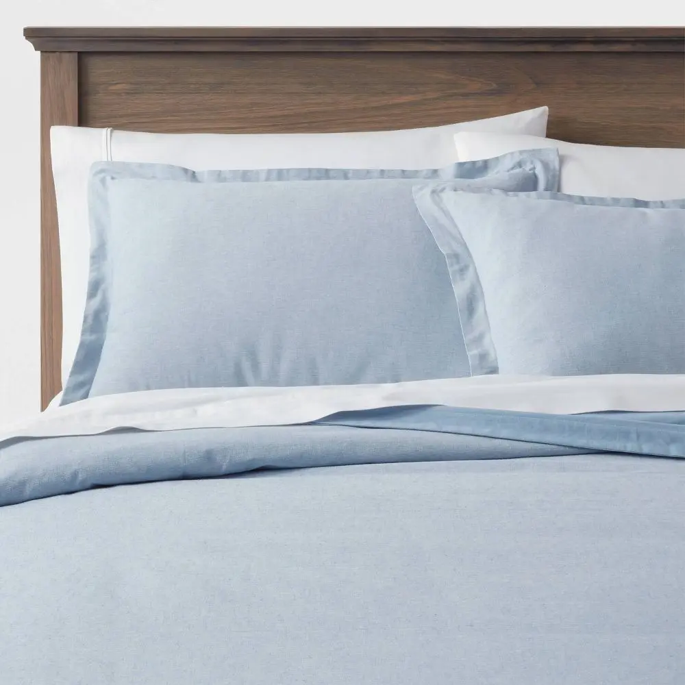 Threshold Cotton-Linen Chambray Duvet Cover & Sham Tie Bedding Set, Bedroom Decor Ideas