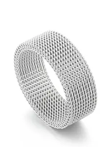 1 Pc Elegant Women's Stainless Steel Ring Metal Ring For Women, Party Accessories Jewelry Gift