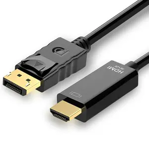 4K 60Hz Displayport to HDMI Cable 6ft, NOT HDMI to Displayport Adapter, Display Port to HDMI Cable 6feet for Dell Lenovo HP Laptop Desktop PC Monitor TV GPU NVIDIA AMD, DP to HDMI Adapter Cord Black