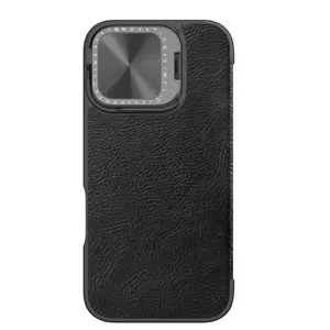 Phone Case with Lens Protector, Card Slot, Full Protection for Camera Intended for iPhone 16 and iPhone 16pro (Black, iPhone 16 pro)