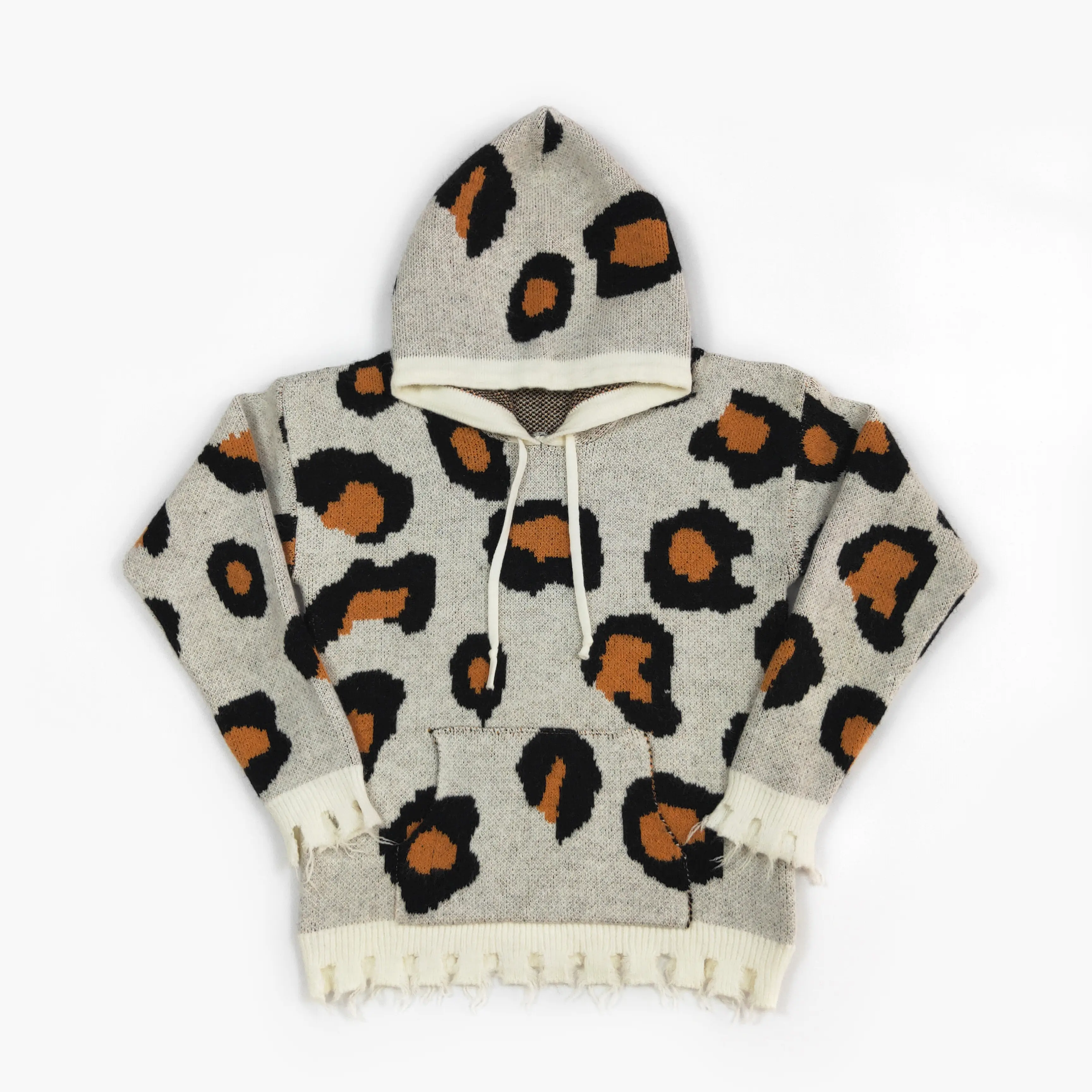 Cute Leopard Print Hoodie for Baby Girls, Soft Long Sleeve Toddler Top with Ears, Fall Winter Clothes 6-12m