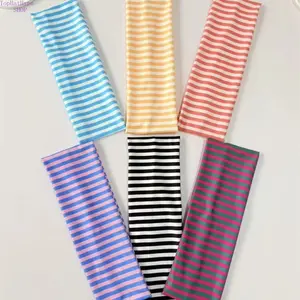 Women's Striped Elastic Sweat-Wicking Fashion Sports Headband, Multi-Color Gym Wrap, Ideal for Running, Yoga & Headband Hairstyle