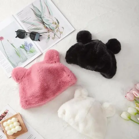 Cute Bear Ear Design Beanie Hat, New Style Fashionable and Trendy Winter Warm Hat, Women's Ear Protection Hat for Fall & Winter TikTokShopBlackFriday