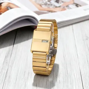 New Unisex Square Watch Men Vintage Unique Creative Simple Concept No Mirror Face Luxurious Couple Women's Watch [107]