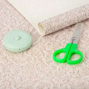 RAY STAR Shelf Liner for Kitchen Cabinets, Drawer Liner for Dresser Non-Slip Bathroom, Non-Adhesive Cabinet Liner Washable (Cream Color with Scissor and Ruler)