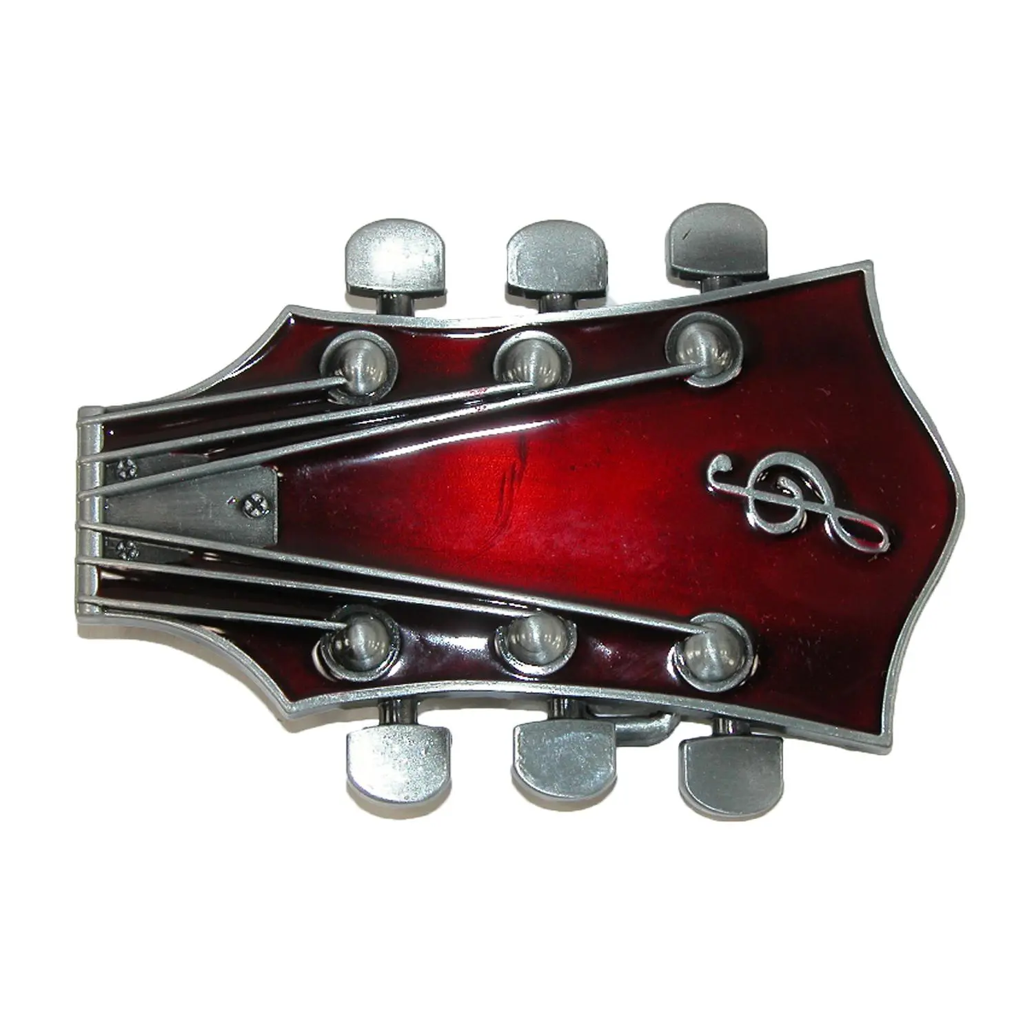 CTM Guitar Head Belt Buckle for Casual Belts, Stylish Heavy Duty Durable Metal with Tuning Knobs, Fits up to 1.5 Inches
