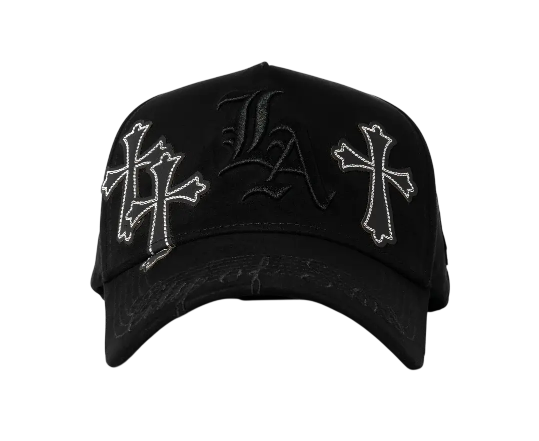 CASH ONLY HATS BLACK CROSSES SNAPBACK HAT COCROSSES BLK