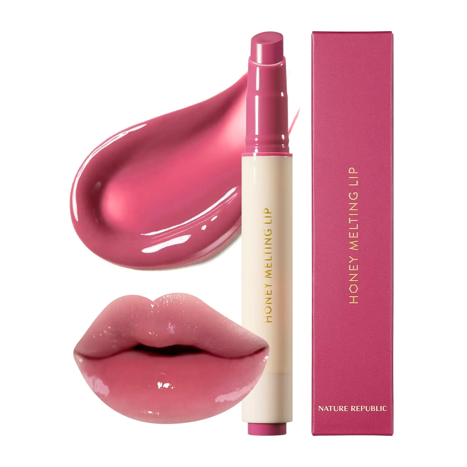 Nature Republic HONEY MELTING LIP 6-10 (08 BLACK CHERRY) K-BEAUTY, Lip Plumper, Tint, Balm, Korean, Lip GlossCute Glossy Makeup Lipstick Daily Oil Smooth   Blend Hydrating Moisturizing Nourishing Radiant Cosmetic Moisture Moisturize Moisturizer Hydrate