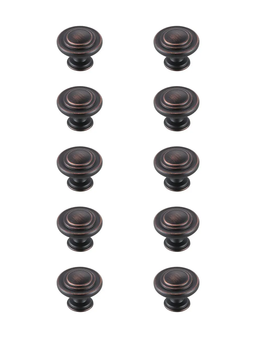 212 MAIN Minu Oil-Rubbed Bronze Mushroom Knob, KB2006-ORB-10PK, 1.3 in., Set of 10, 2 Screw Sets, Indoor Use, Elegant Decor Finish, Two Screw Sets