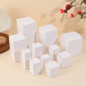 30 Square Scented Candle Boxes, Four Color Blank Cosmetic Packaging, Easy Fold, Ideal for Weddings, Birthdays, Christmas, Business Gifts